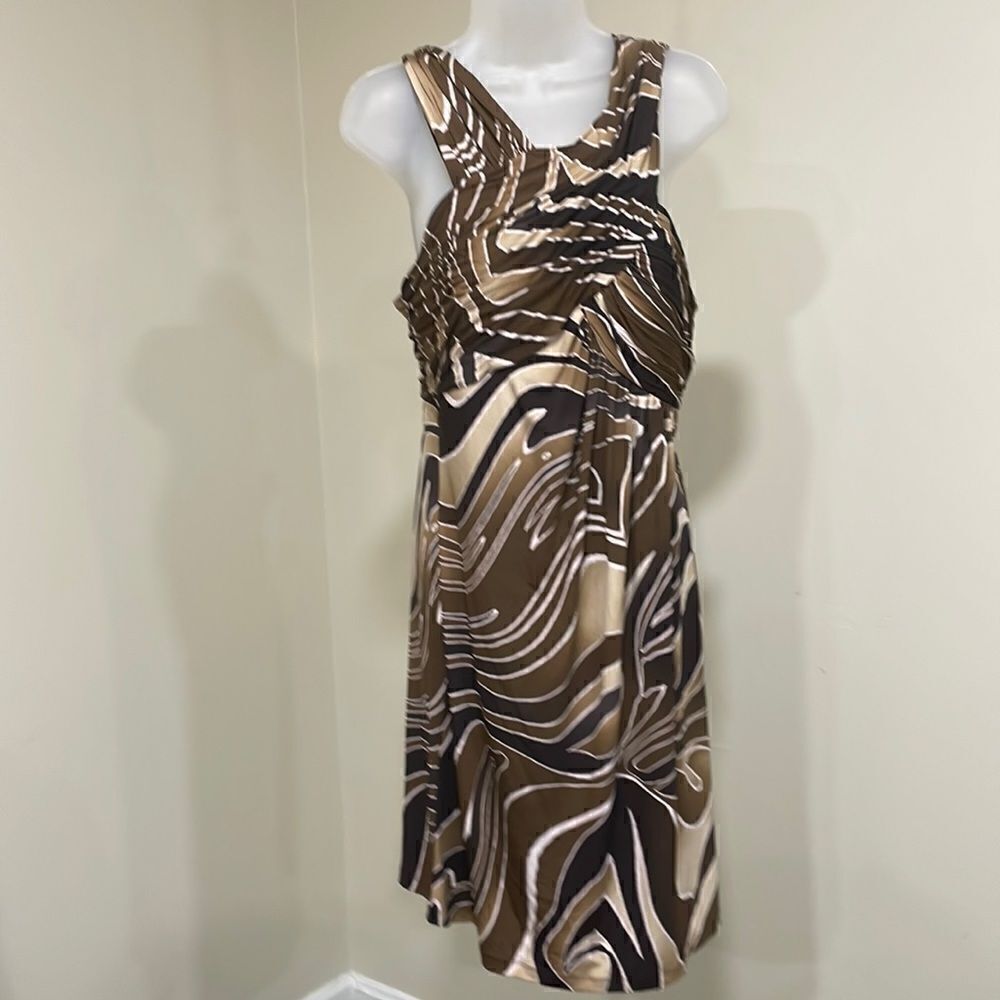 NWT Muse Boston Proper brown and tan swirly dress. Size 16 XL extra large